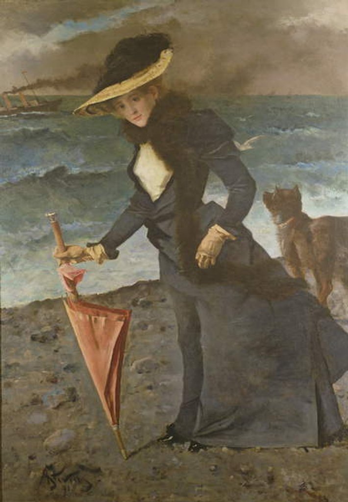 Detail of On The Sea Shore, 1891 by Alfred Emile Stevens