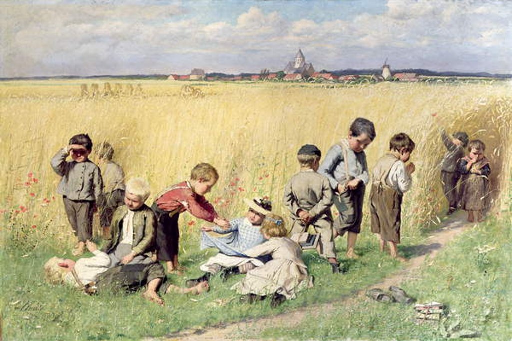 Detail of The Route to School by Emile Claus