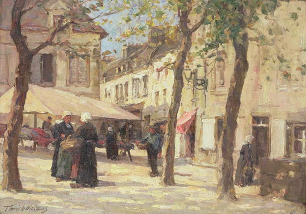 Detail of The Market Place, Quimperle, Brittany by Terrick Williams