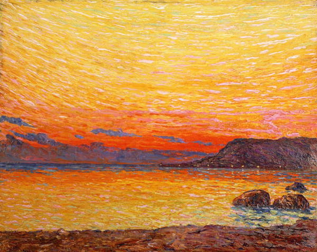 Detail of Sunset on coast by Professor Filiberto Minozzi