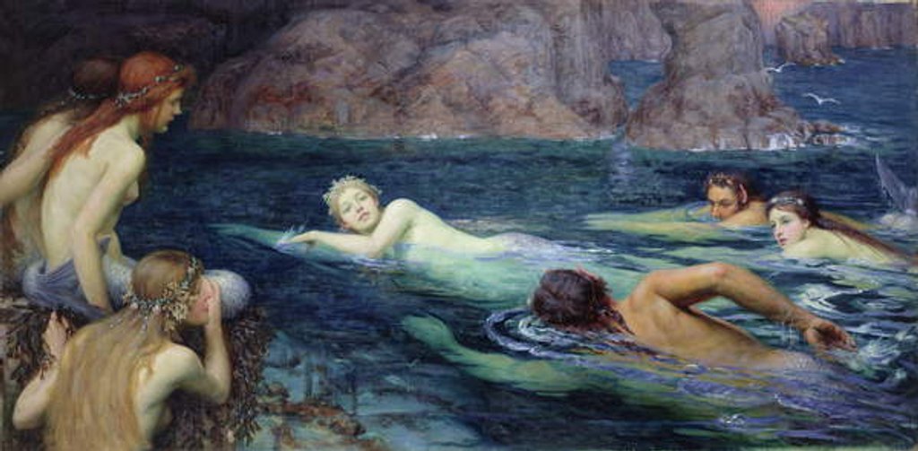Detail of A Race with Mermaids and Tritons, 1895 by Collier Twentyman Smithers