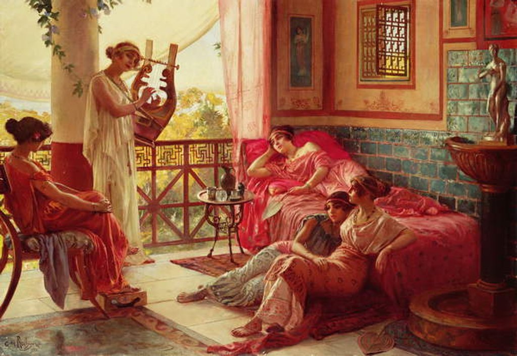 Detail of The Lyre Player by Georges Marie Rochegrosse