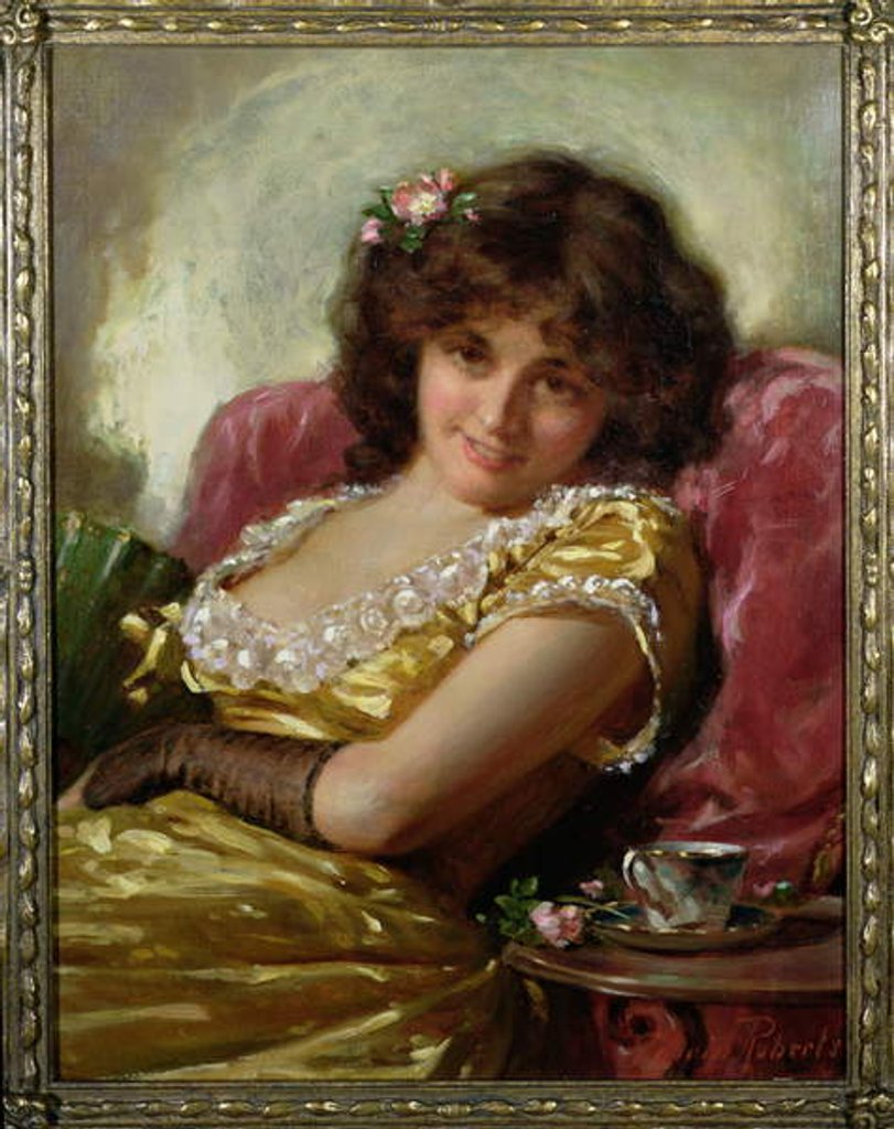 Detail of Portrait of a Woman, c.1890 by Edwin Thomas Roberts