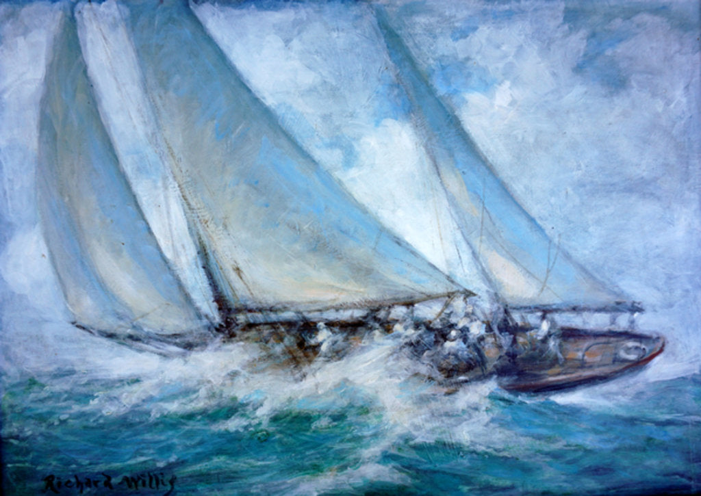 Detail of Classic Yacht - 'Twixt Wind and Water' by Richard Willis