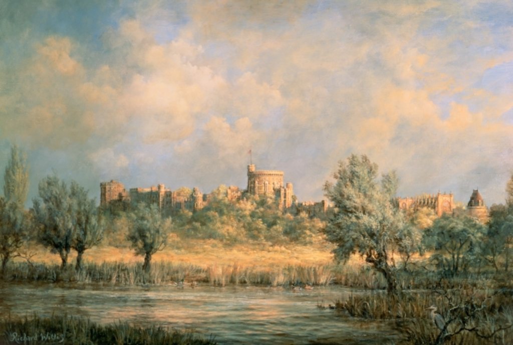 Detail of Windsor Castle: from the River Thames by Richard Willis