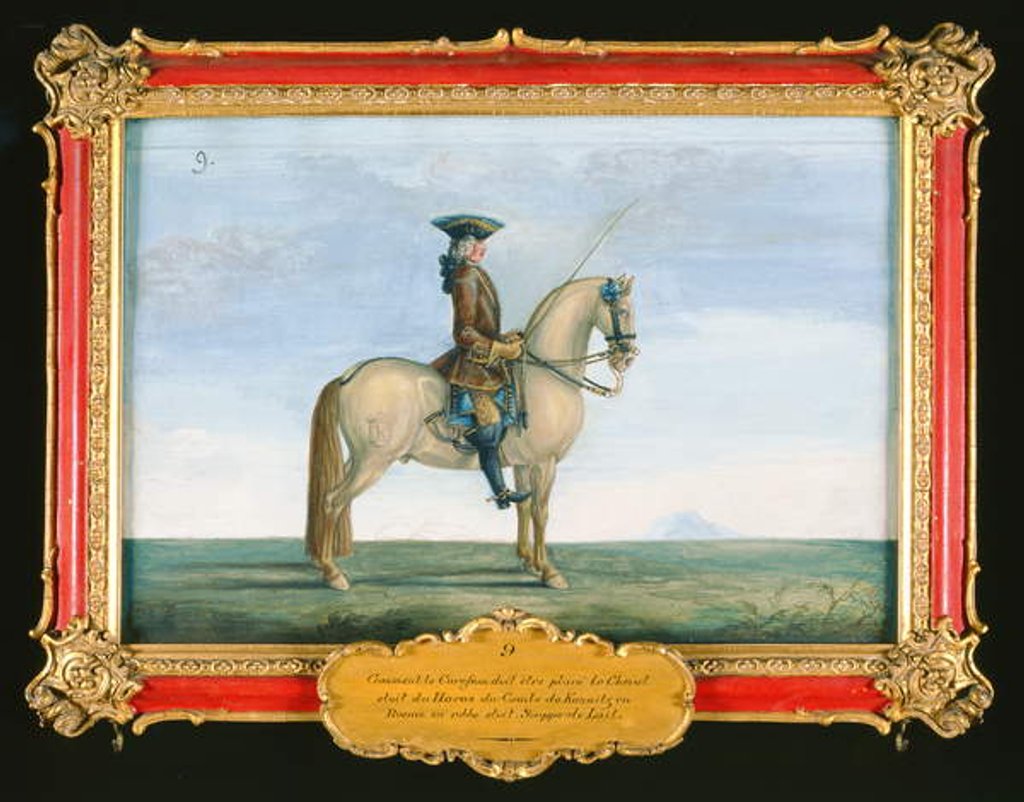 Detail of No. 9 A grey horse of the Spanish Riding School by Baron Reis d' Eisenberg