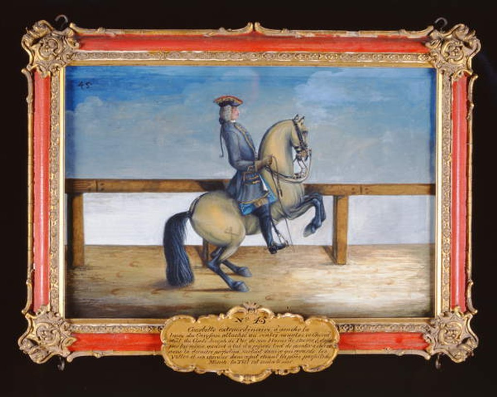 Detail of No. 45 A horse of the Spanish Riding School performing a dressage movement called the 'Courbette' by Baron Reis d' Eisenberg