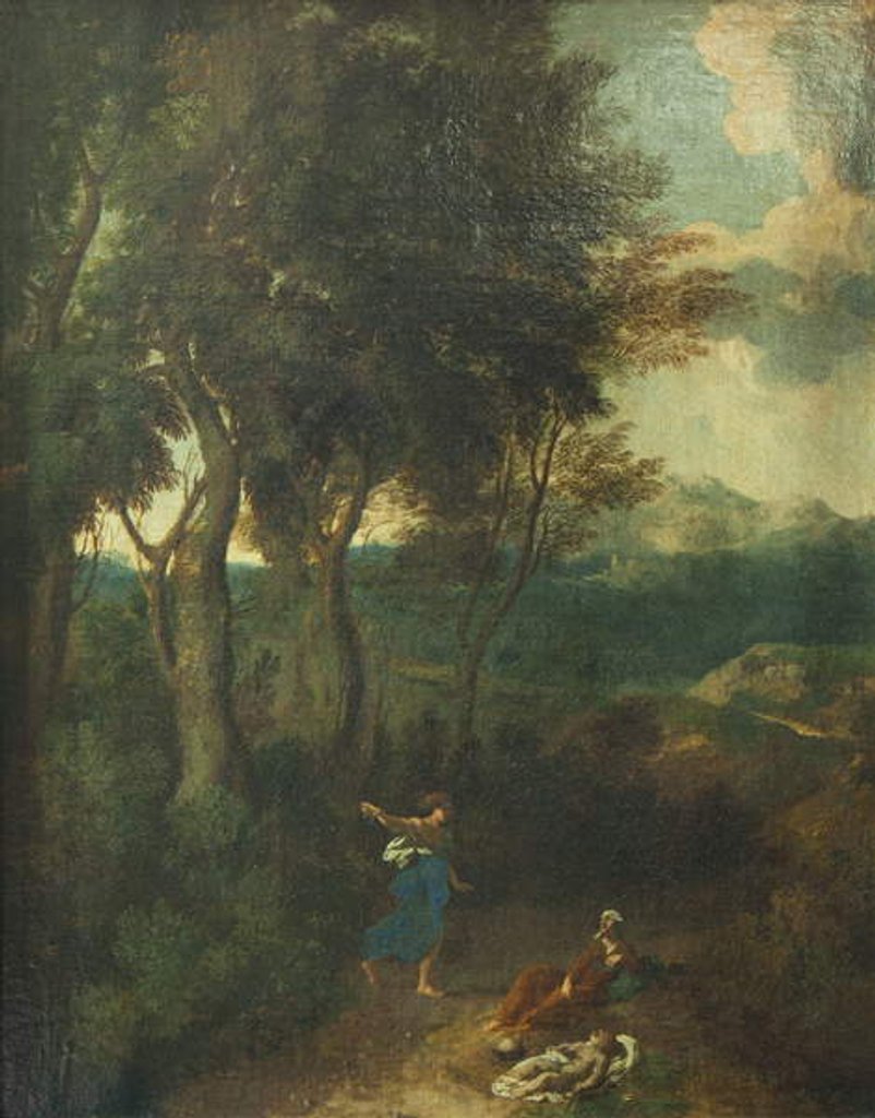 Detail of Hagar and Ishmael by Gaspard Poussin Dughet
