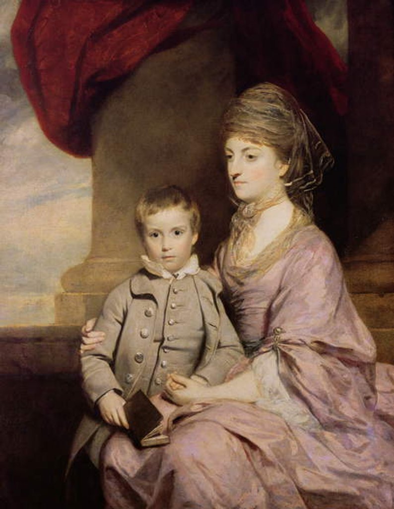 Detail of Elizabeth Herbert, Countess of Pembroke and her son George, Lord Herbert 1764-67 by Joshua Reynolds