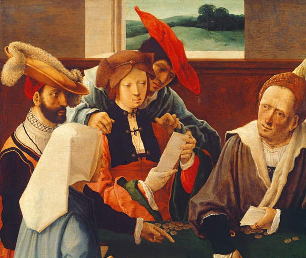 Detail of The Card Players by Lucas van Leyden
