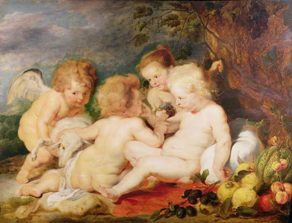 Detail of Christ, St. John, an Angel and a Little Girl by Peter Paul and Snyders Frans Rubens