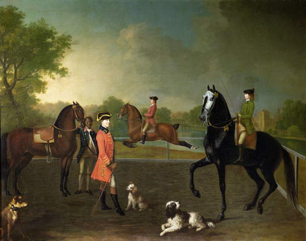 Detail of Henry, 10th Earl of Pembroke, and his son George Augustus, Lord Herbert by David Morier