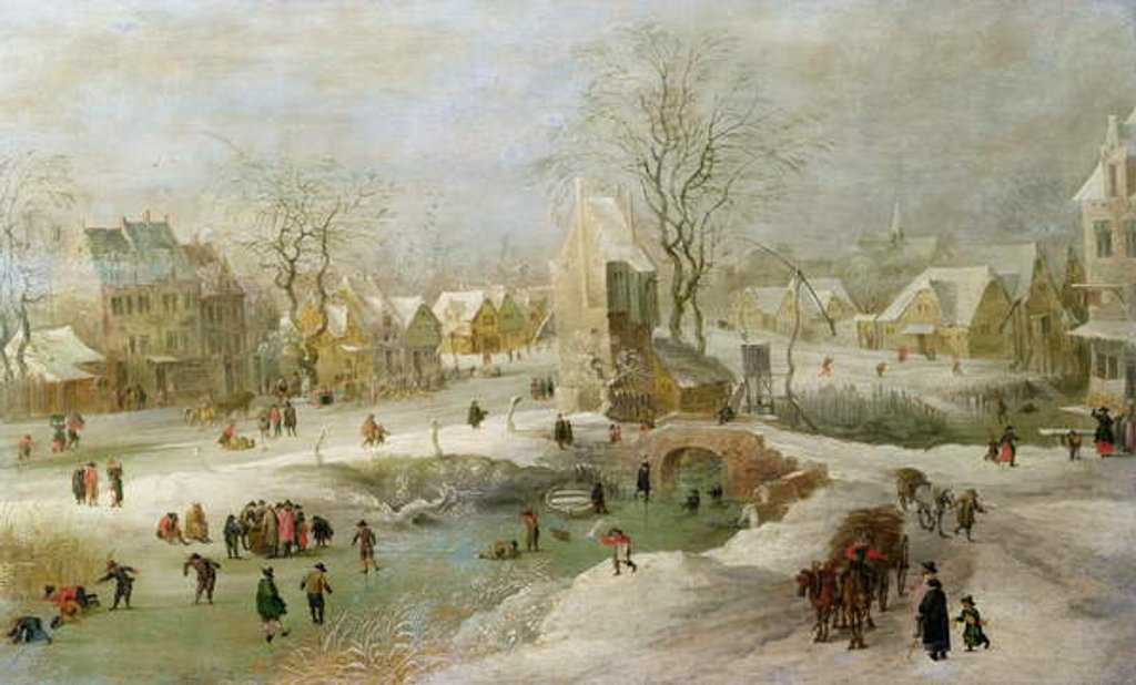 Detail of Winter Scene in Holland, 17th century by Jan the Elder Brueghel