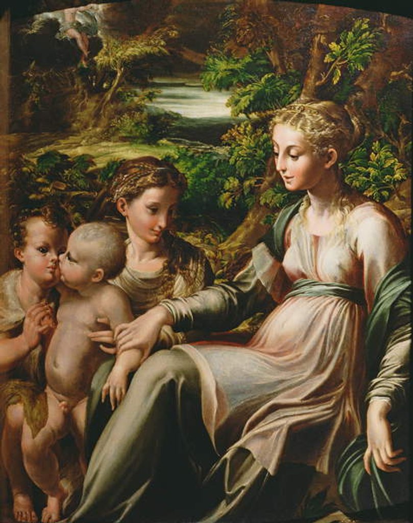 Detail of Virgin and Child, with Saints Catherine and John by Parmigianino (1503-40)