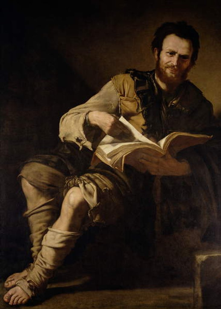 Detail of Democritus by Jusepe de Ribera