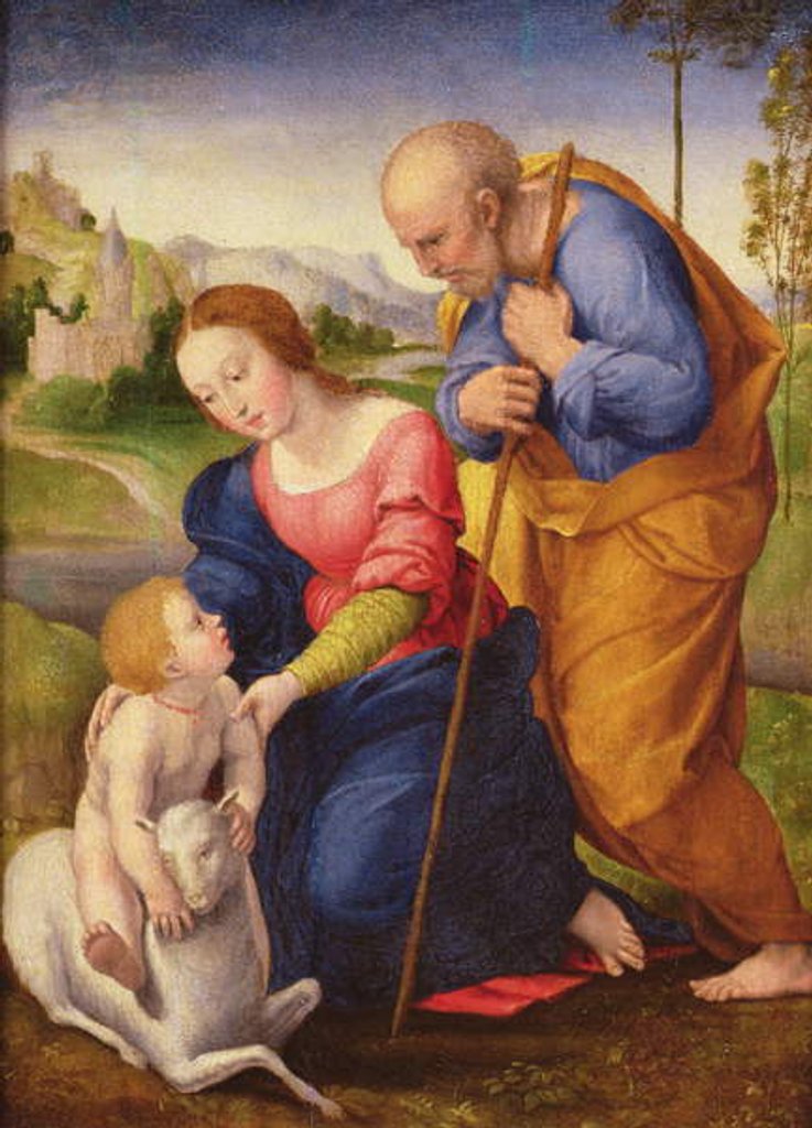 Detail of The Holy Family with the Lamb by Giovanni Francesco Penni
