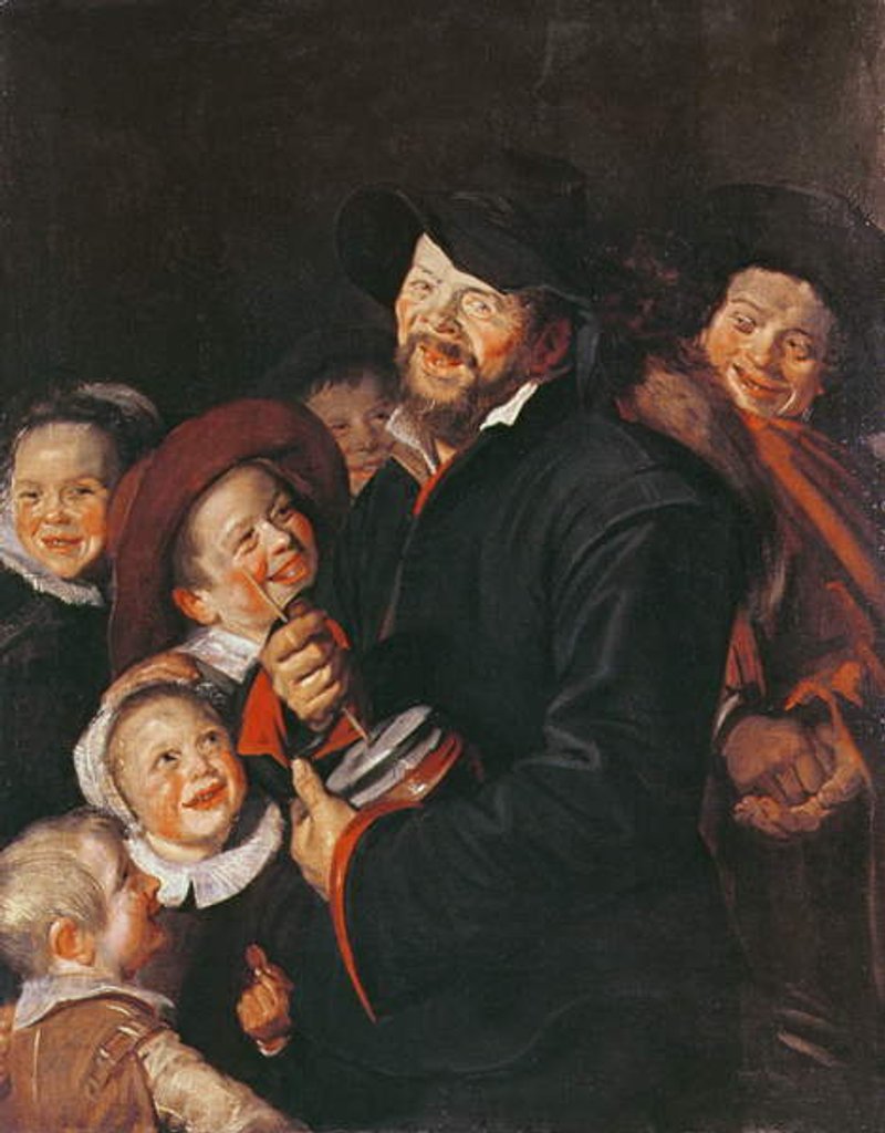 Detail of Man Amusing Children with a Rummel by Frans Hals