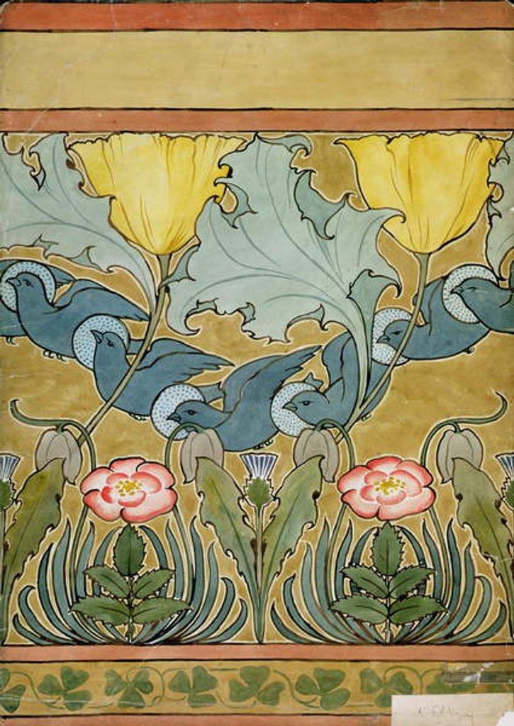 Detail of Birds in Flight design by Charles Francis Annesley Voysey