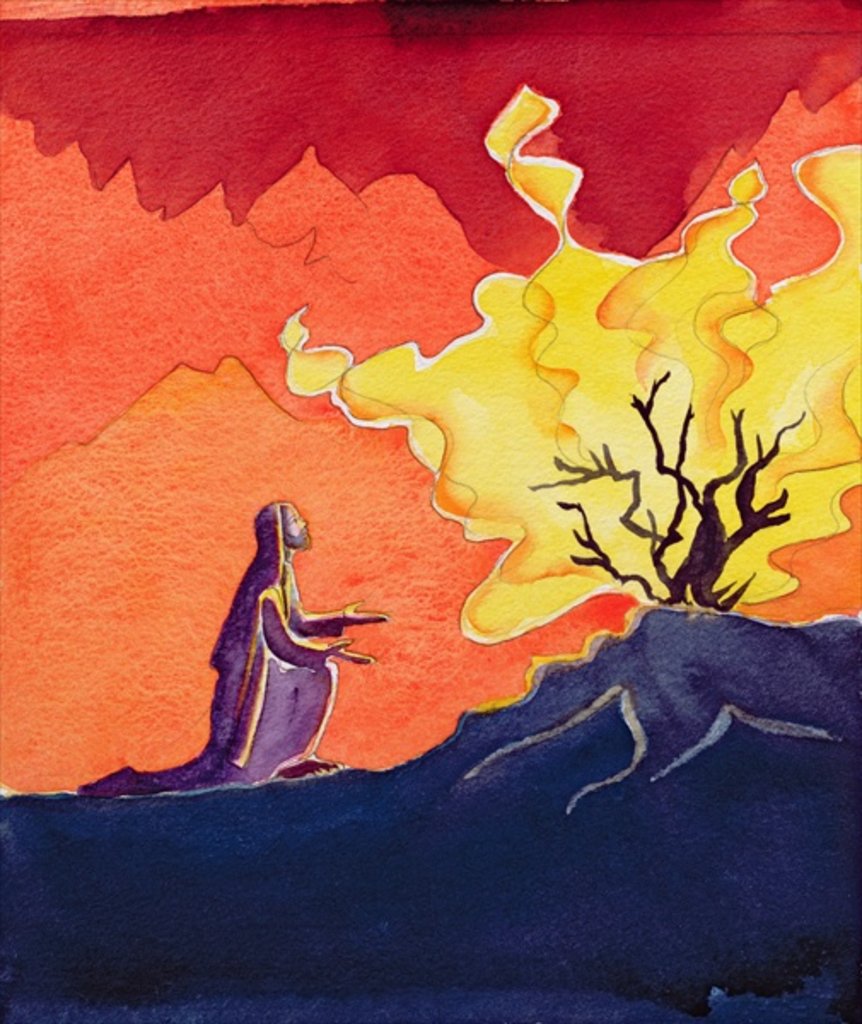 Detail of Moses and the Burning Bush, 2001 by Elizabeth Wang