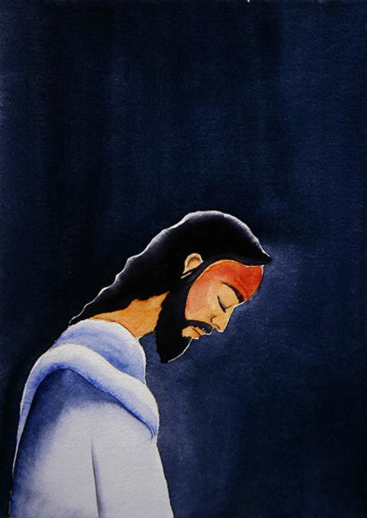Detail of In His agony Jesus prays in Gethsemane to His Father, 2006 by Elizabeth Wang