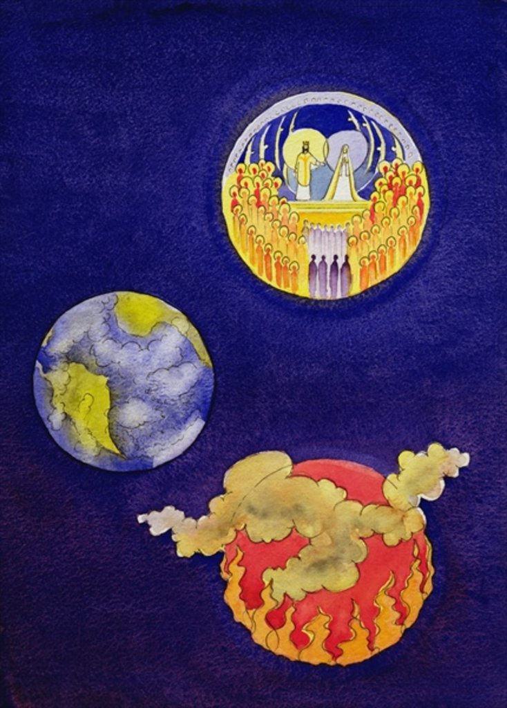 Detail of Through the mercy of Christ we hope to reach Heaven and avoid Hell, 2005 by Elizabeth Wang