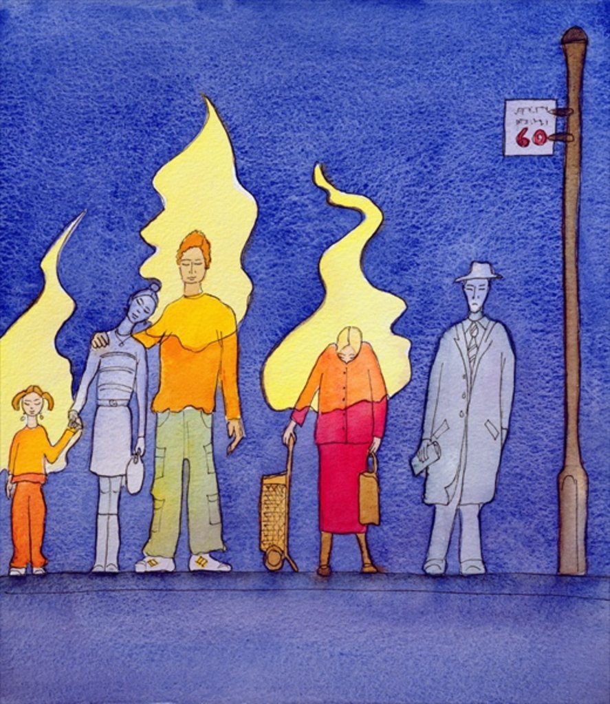 Detail of The Spirit of Christ lives within those who accept Him with faith and love, 2002 by Elizabeth Wang