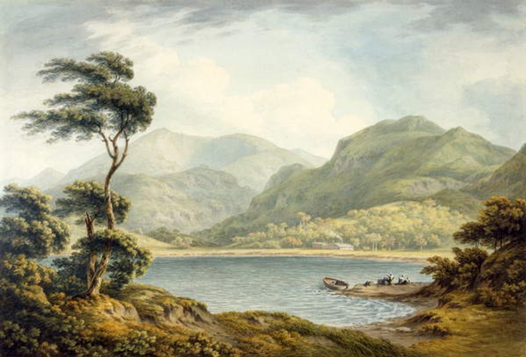 Detail of The Upper end of Coniston Lake, Lancashire, 1801 by John Warwick Smith