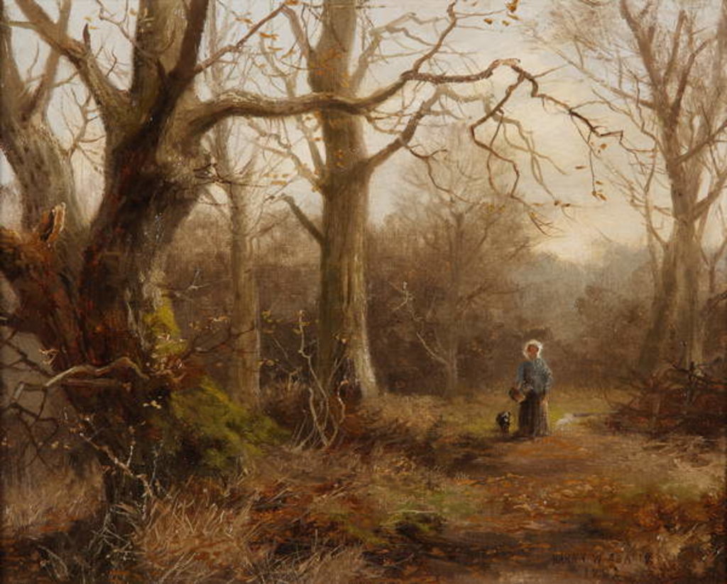 Detail of Woodland Scene, 1892 by Harry William Adams