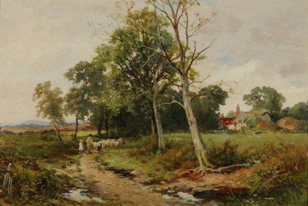 Detail of A Worcestershire Lane Scene, c.1904 by David Bates