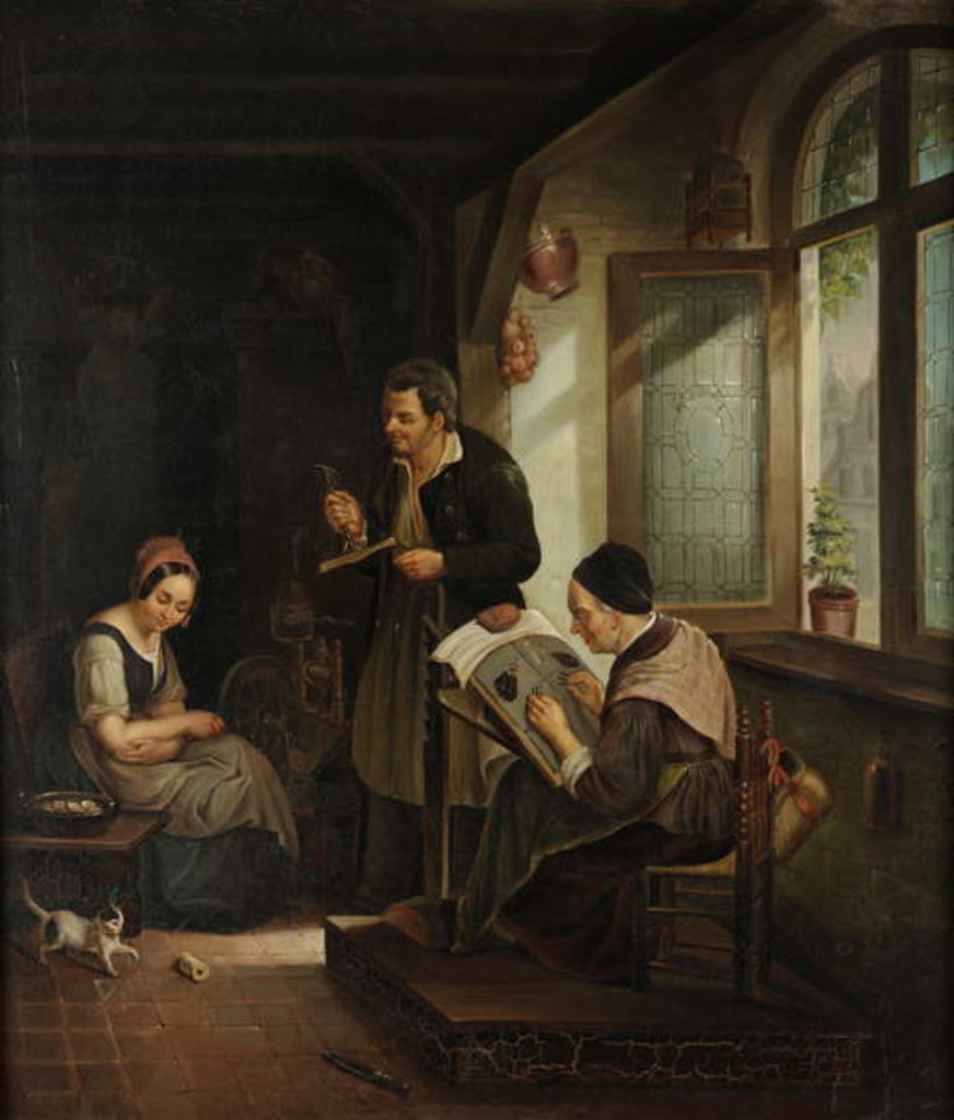 Detail of Lacemakers by Julius Ehrke