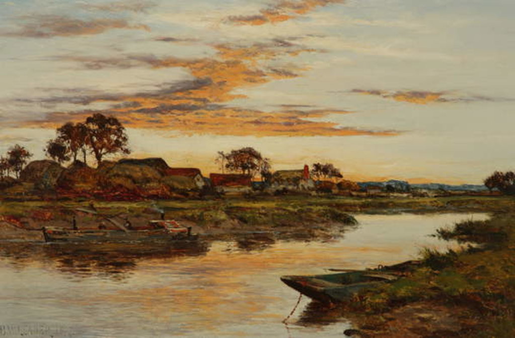 Detail of Evening on the Severn, 1897 by Benjamin Williams Leader
