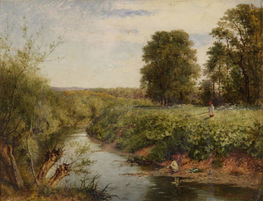 Detail of On the Teme at Worcester, 1855 by Benjamin Williams Leader