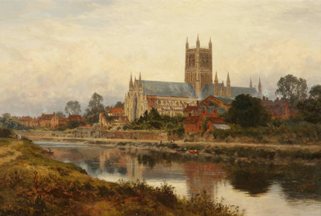 Detail of Worcester Cathedral, 1897 by Benjamin Williams Leader
