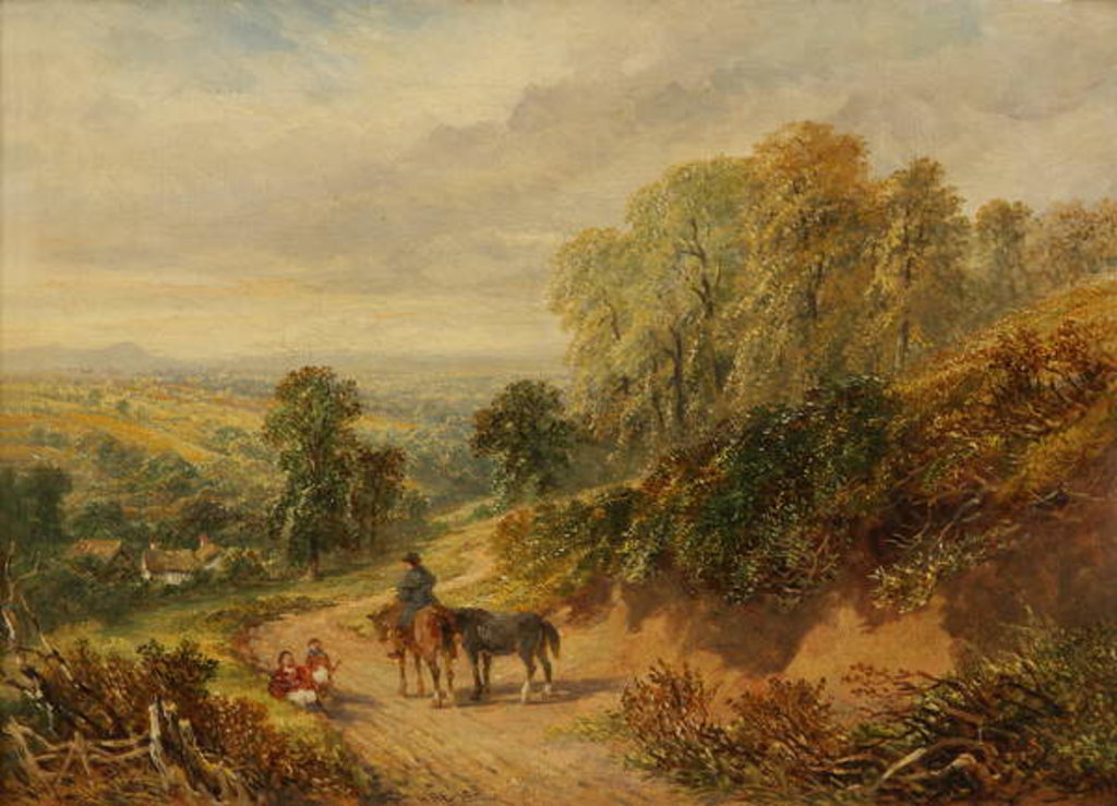 Detail of On the Heath at Old Storridge, Worcestershire by Henry Harris Lines