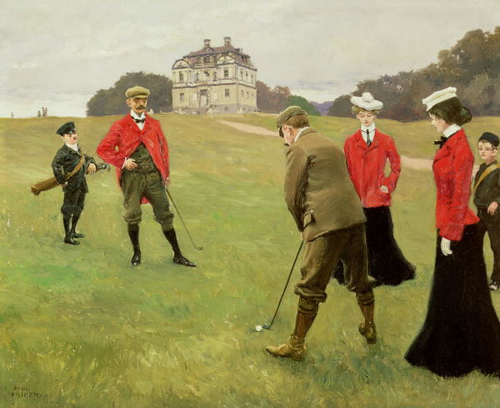 Detail of Golf Players at Copenhagen Golf Club by Paul Fischer