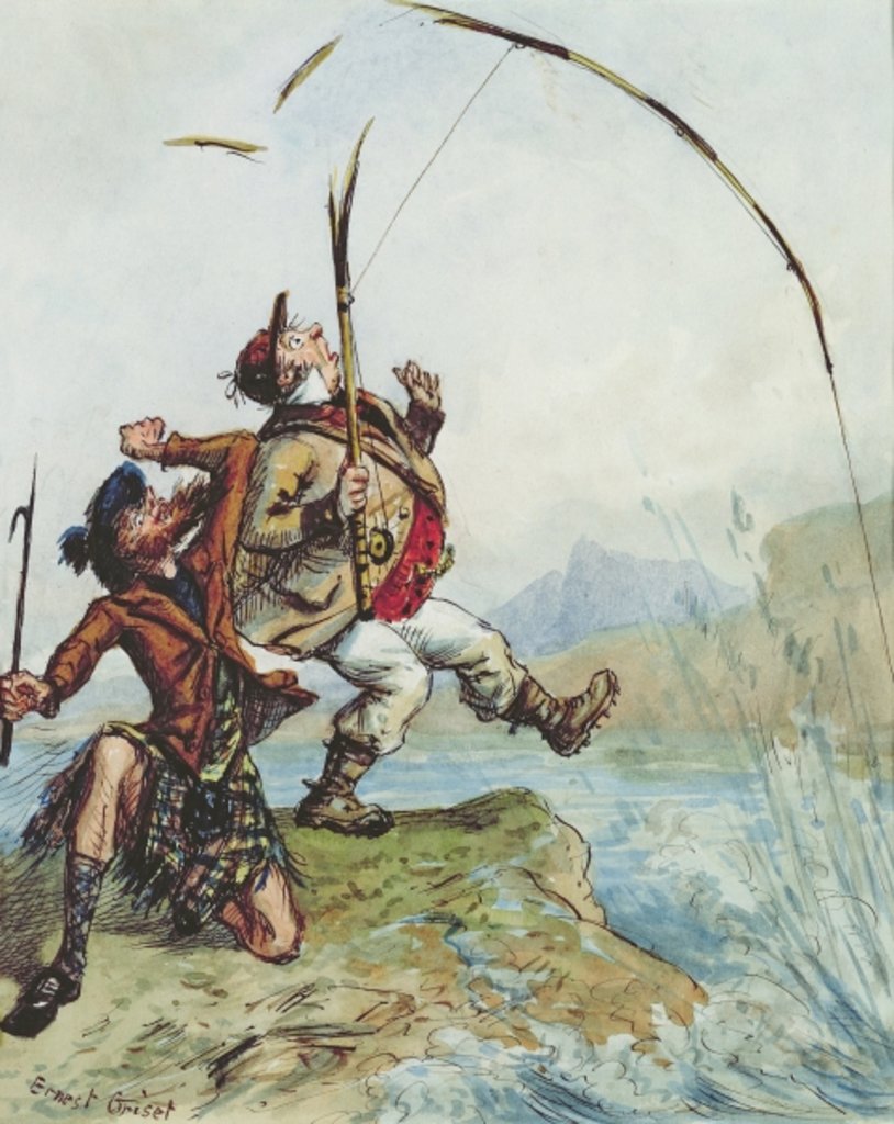 Detail of Mr Lovejoy's Holiday Trip to the Highlands Salmon Trout Fishing by Ernest Henry Griset