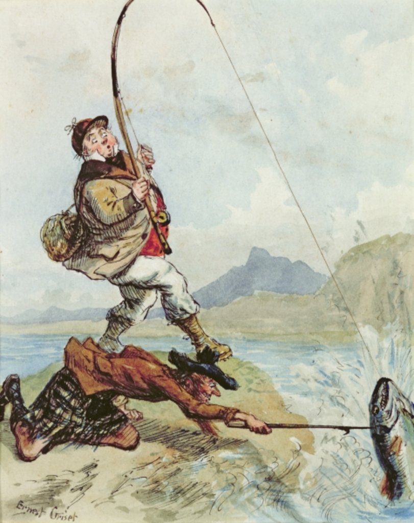 Detail of Mr Lovejoy's Holiday Trip to the Highlands Salmon Trout Fishing by Ernest Henry Griset