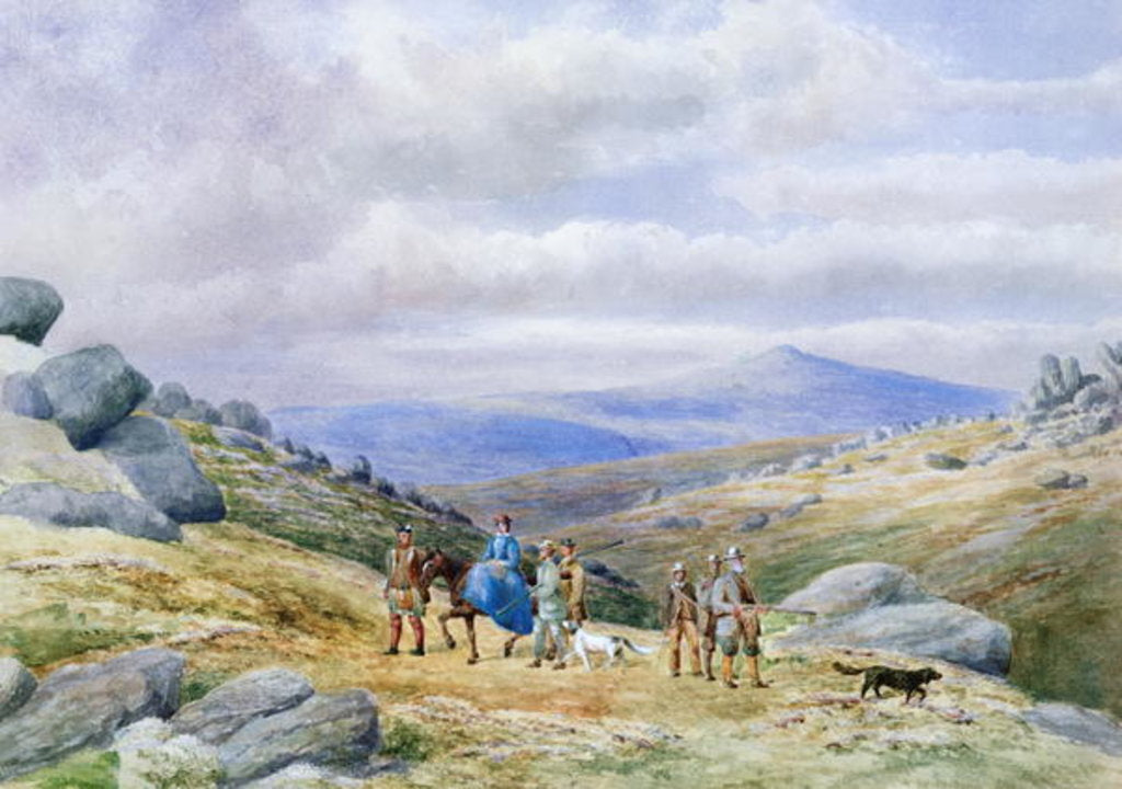 Detail of A Shooting Party in the Highlands, 1868 by School Scottish