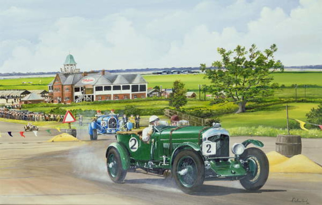 Detail of Speed Six Bentley at Brooklands 1930, 1986 by Richard Wheatland