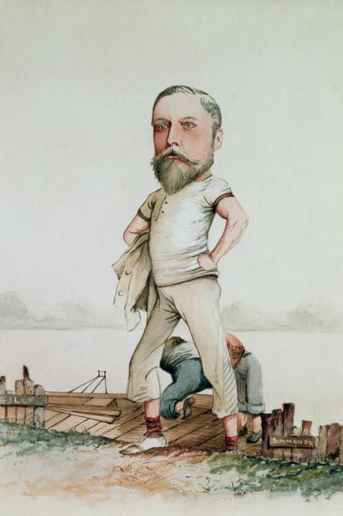 Detail of A Rowing Type, caricature of Edward VII 1880 by F.H. Manby