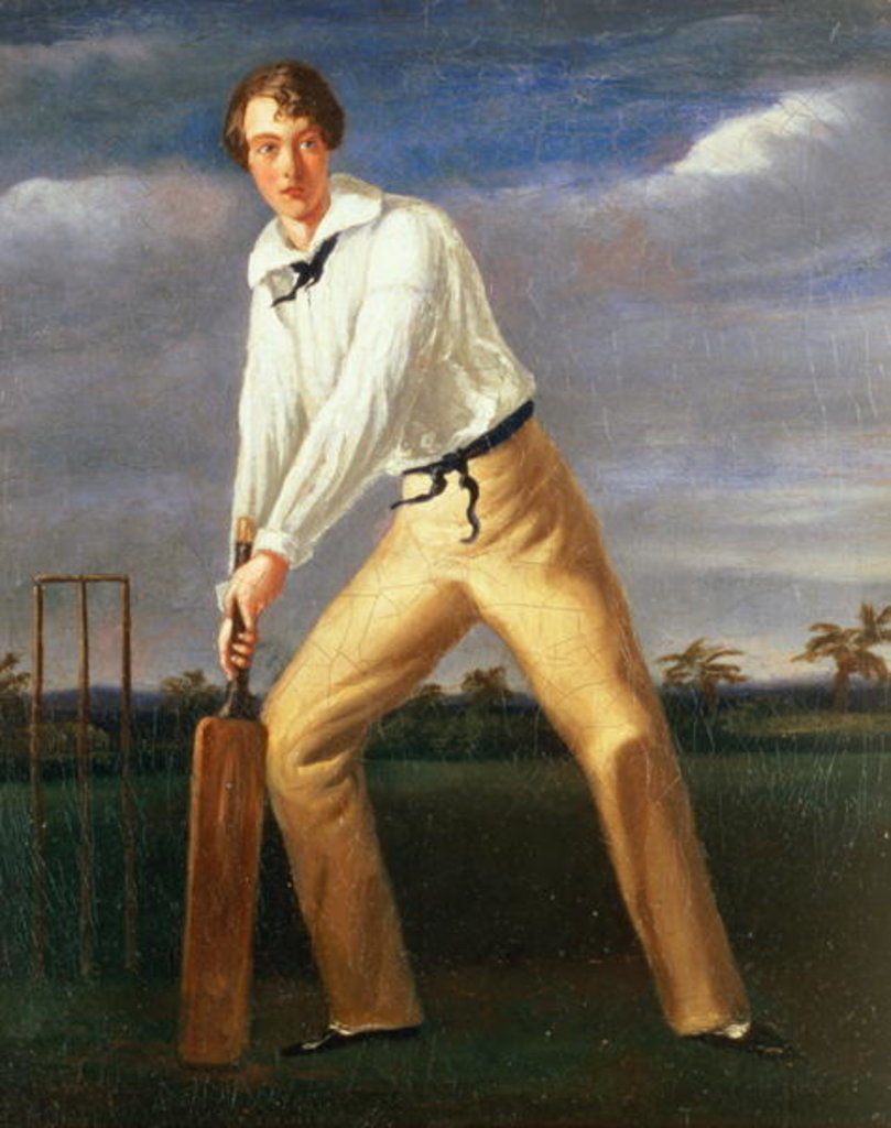 Detail of Portrait of a Young Cricketer, c.1816 by English School