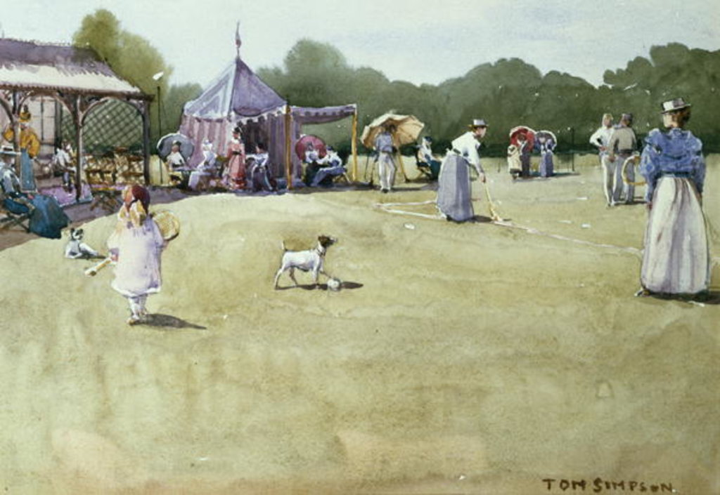 Detail of The Tennis Party by Tom Simpson