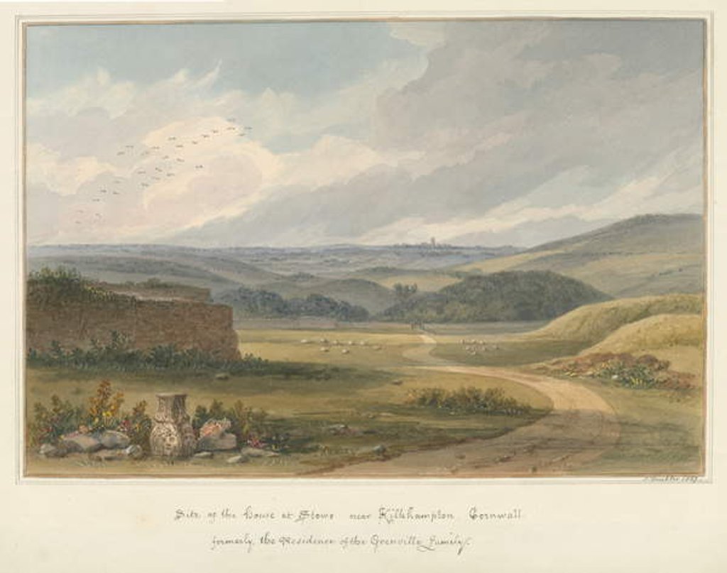 Detail of Cornwall - Kilkhampton - Site of House at Stowe, 1827 by John Buckler