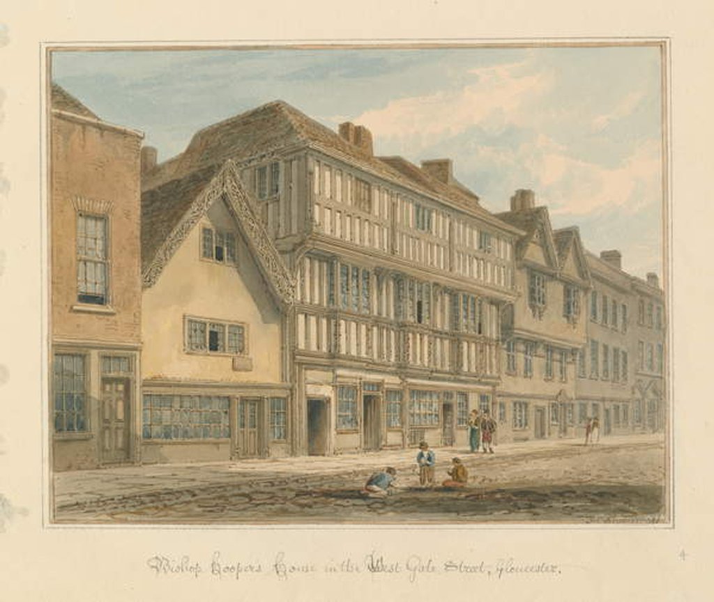 Detail of Gloucestershire - Bishop Cooper's House, 1821 by John Chessell Buckler