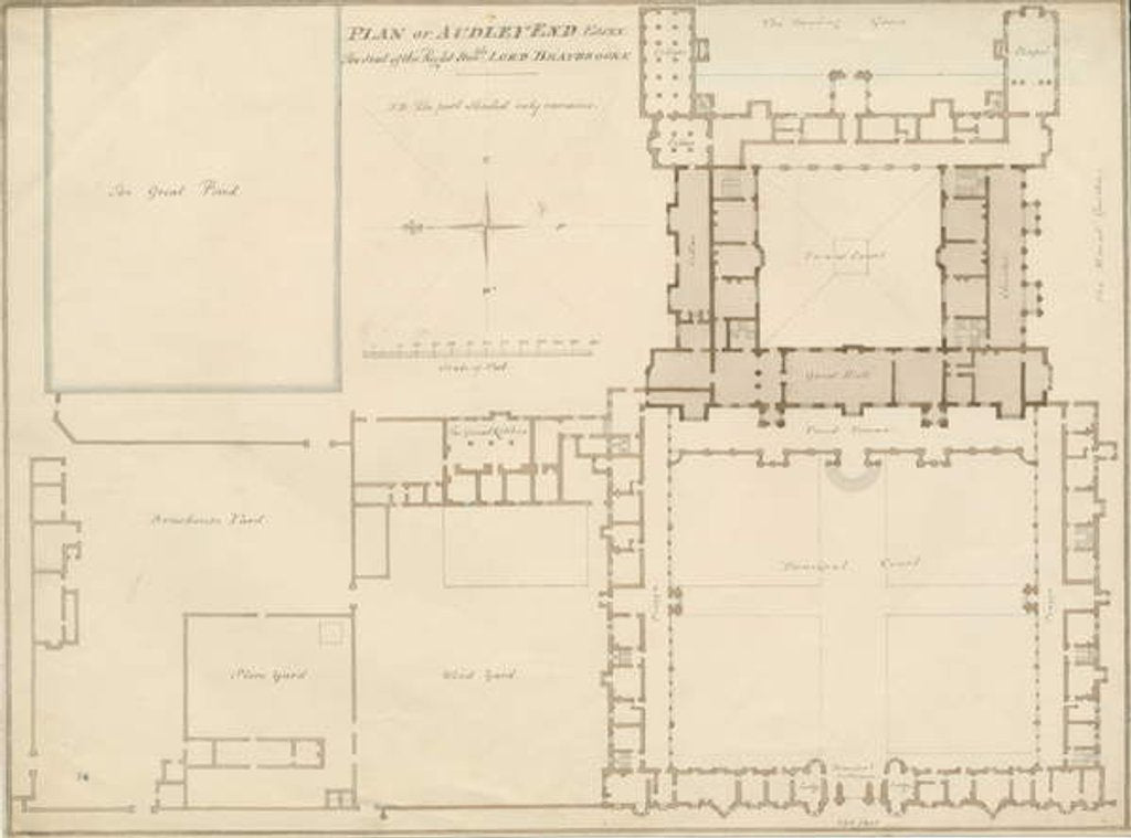 Detail of Essex - Audley End - Plan by John Buckler
