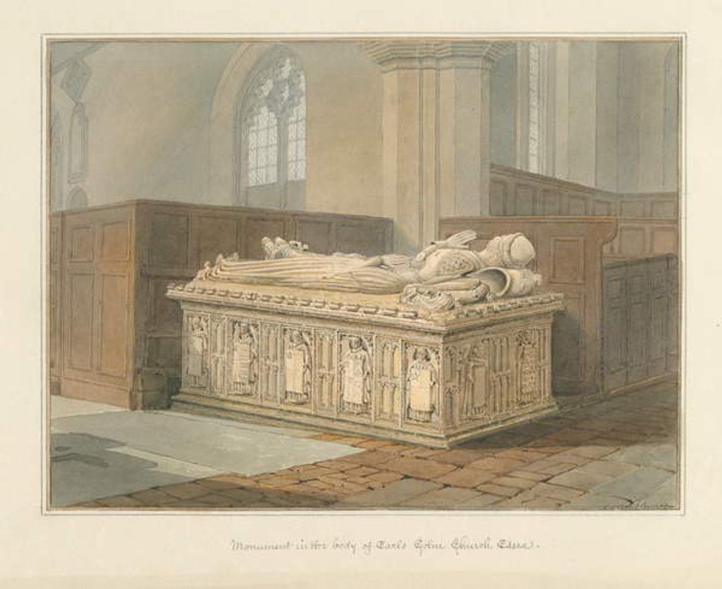 Detail of Essex - Earls Colne Church - Monument, 1824 by John Chessell Buckler