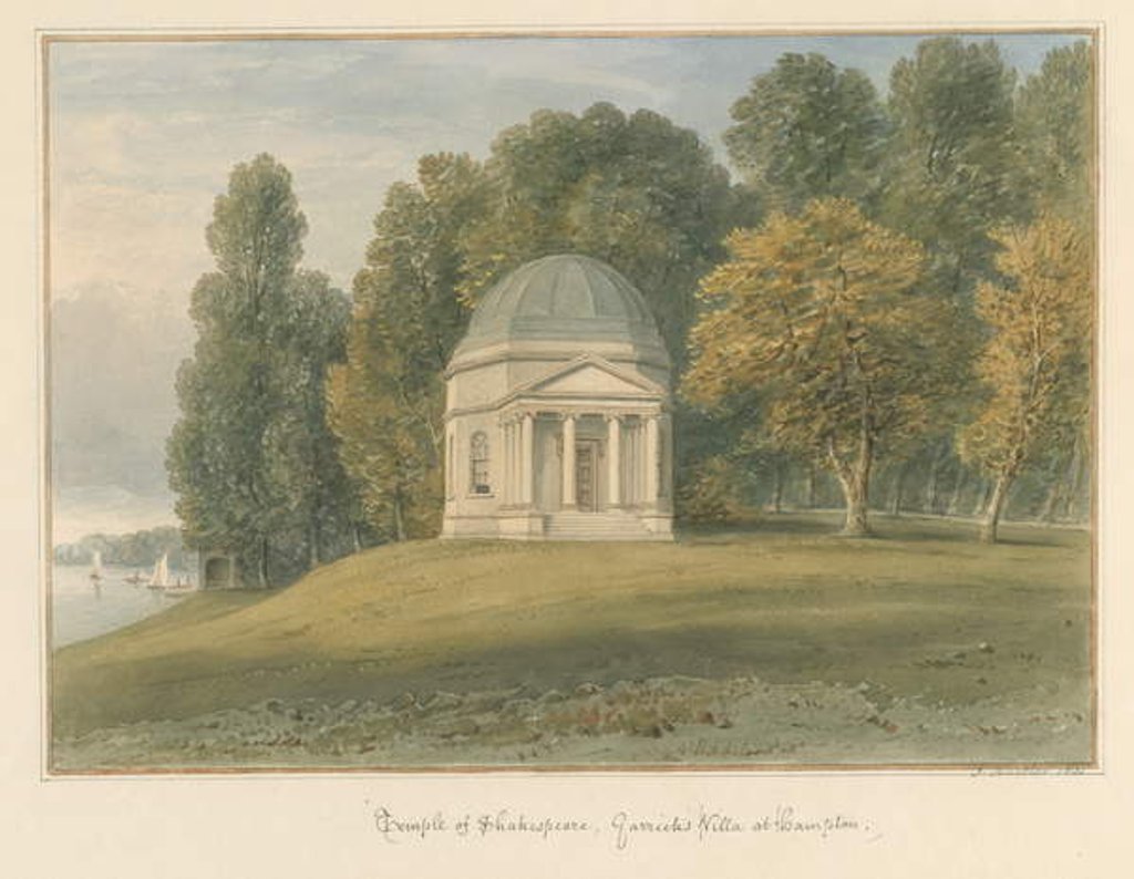 Detail of Middlesex - Hampton - Temple of Shakespeare at Garrick's Villa, 1831 by John Buckler