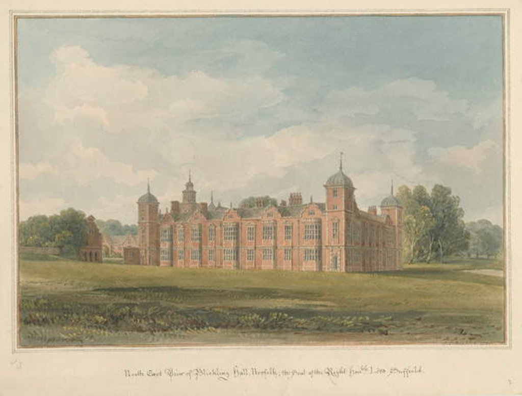 Detail of Norfolk - Blickling Hall, 1820 by John Chessell Buckler