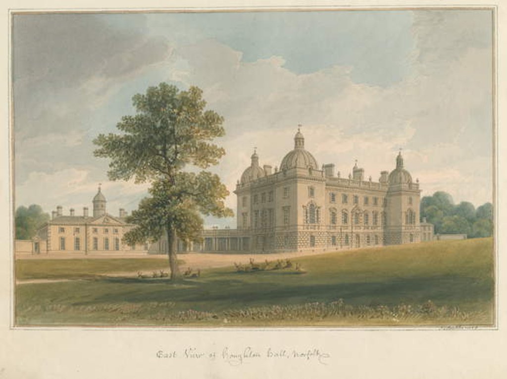 Detail of Norfolk - Houghton Hall, 1826 by John Chessell Buckler