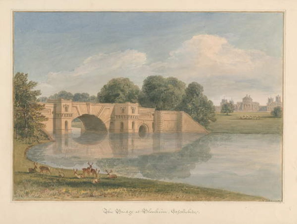 Detail of Oxfordshire - Bleinheim [Palace] - Bridge, 1827 by John Buckler